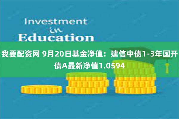 我要配资网 9月20日基金净值：建信中债1-3年国开债A最新净值1.0594